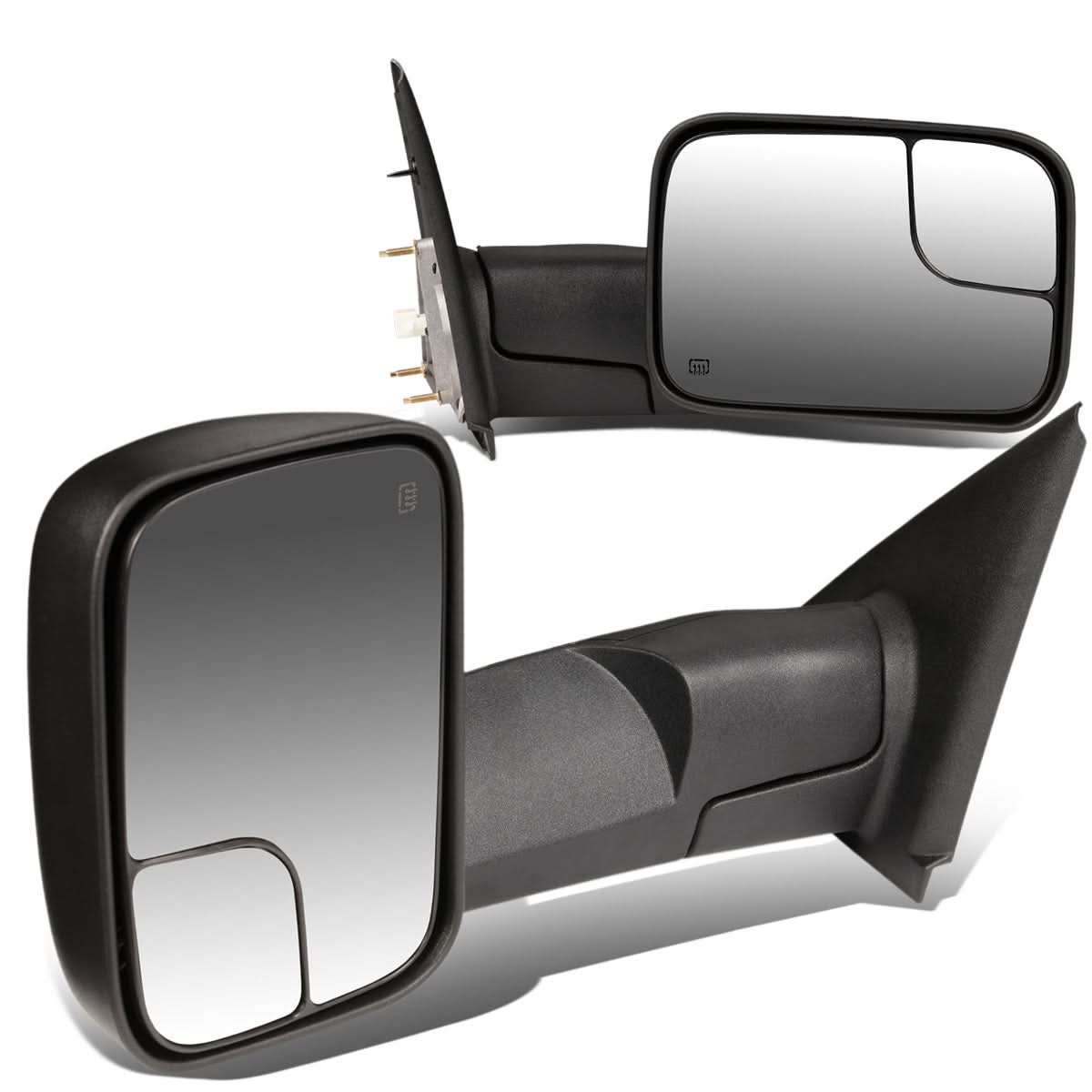 02-09 Dodge Ram 1500/2500/3500 Powered Heated Towing Mirrors Pair Black