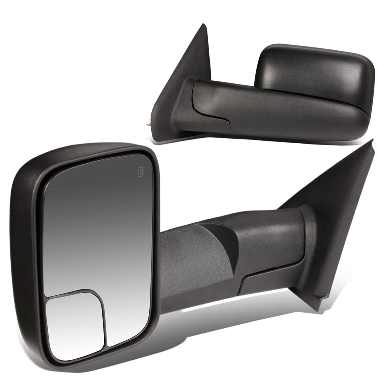 02-09 Dodge Ram 1500/2500/3500 Powered Heated Towing Mirrors Pair Black