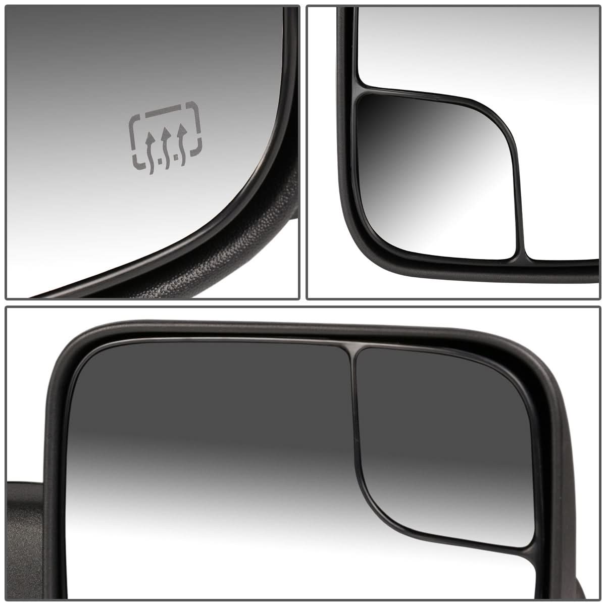 02-09 Dodge Ram 1500/2500/3500 Powered Heated Towing Mirrors Pair Black