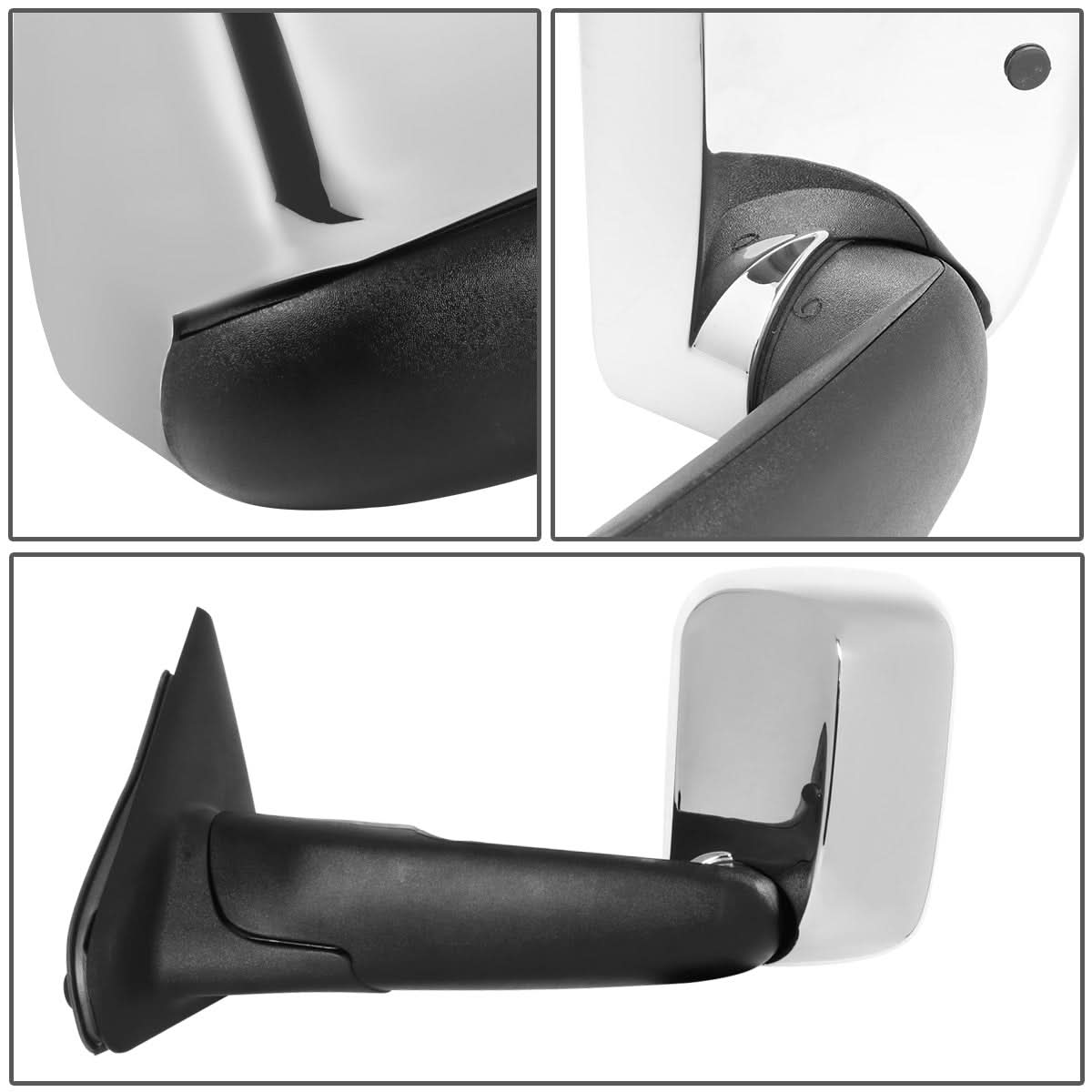 02-09 Dodge Ram Towing Mirrors Pair Powered Heated Chrome
