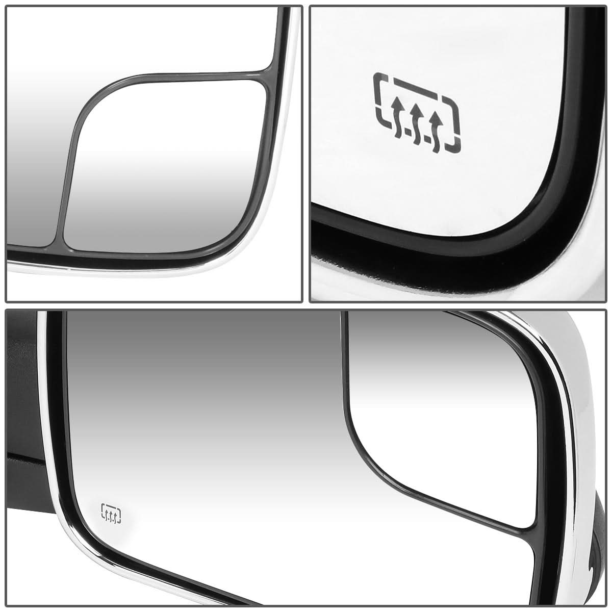 02-09 Dodge Ram Towing Mirrors Pair Powered Heated Chrome