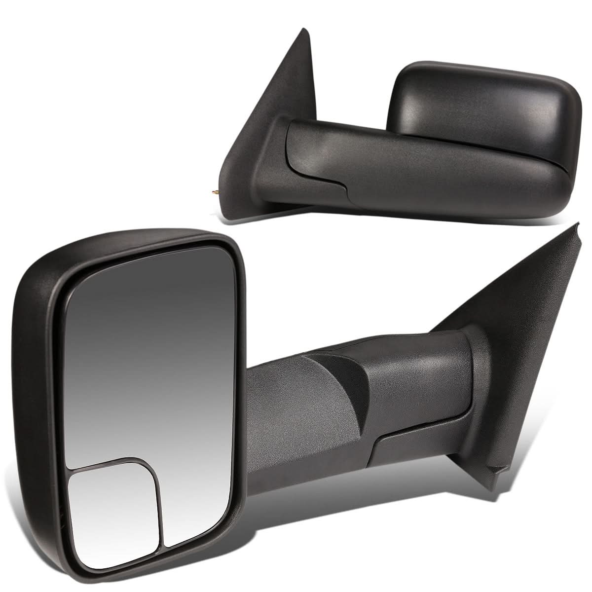 02-08 Dodge Ram 1500 / 03-09 Ram 2500 3500 Manual Towing Mirrors - Black