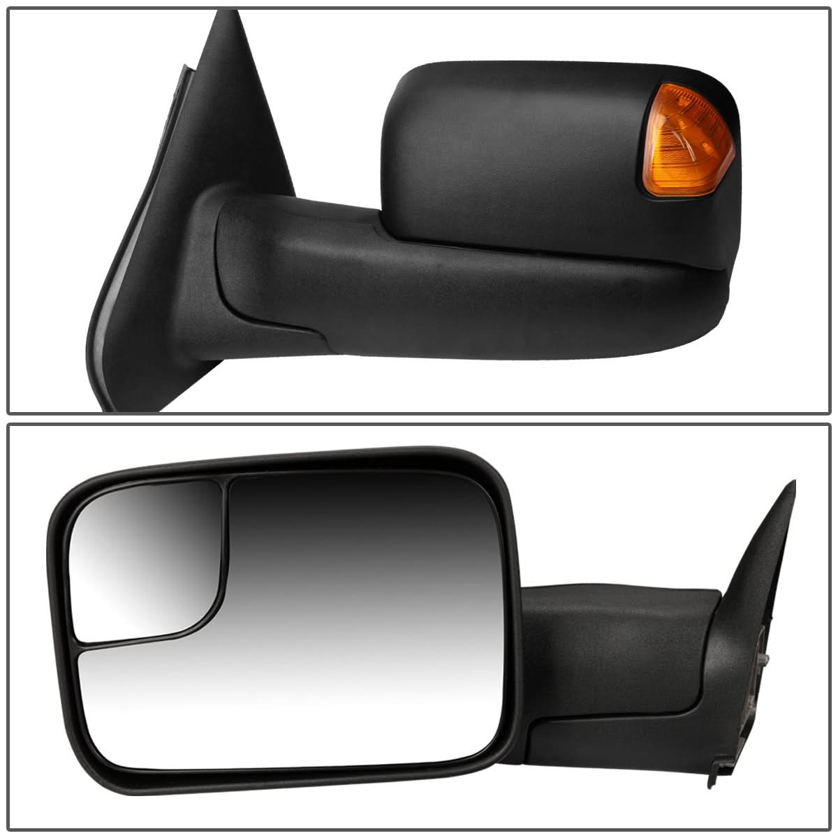 02-09 Dodge Ram Manual Towing Mirrors w/ LED Amber Signal - Pair