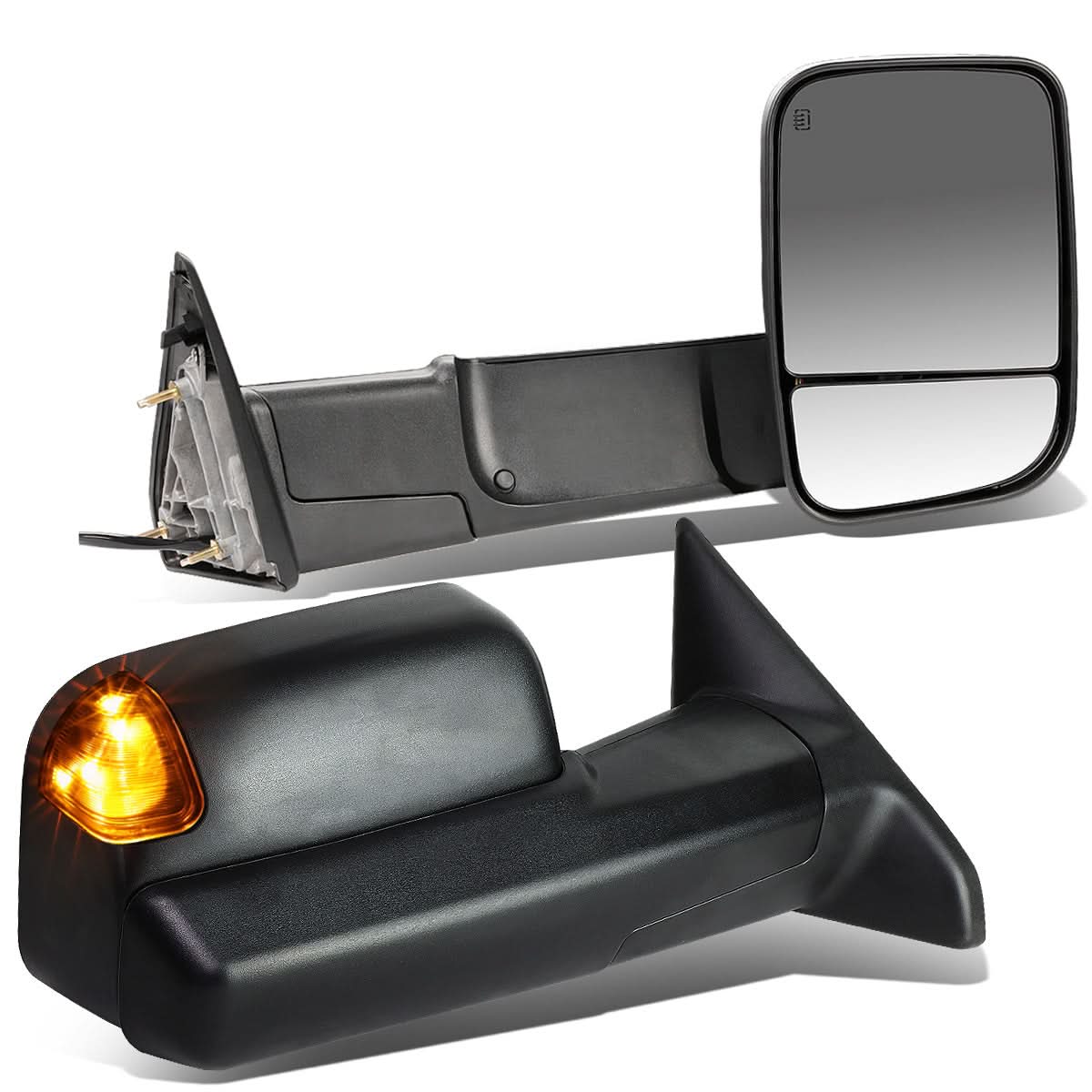 09-16 Dodge Ram Powered Heated LED Towing Mirrors - Black