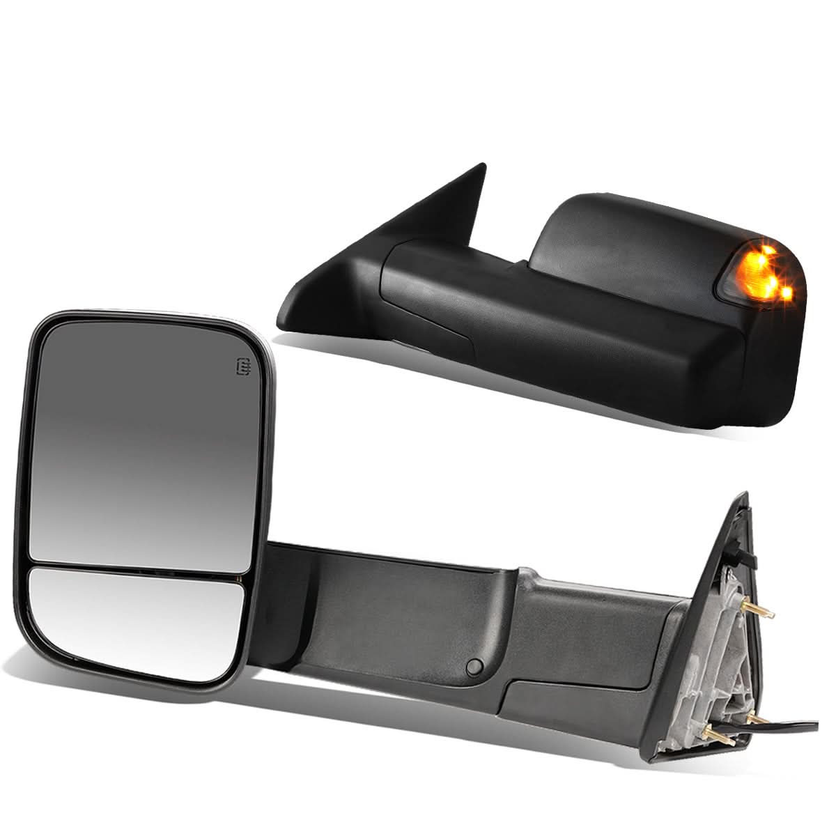 09-16 Dodge Ram Powered Heated LED Smoke Towing Mirrors - Pair