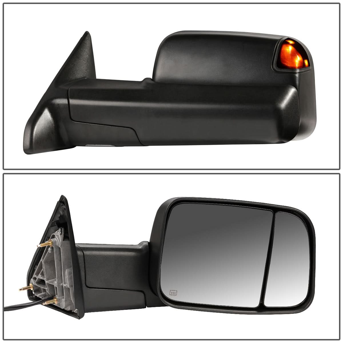 09-16 Dodge Ram Powered Heated LED Smoke Towing Mirrors - Pair
