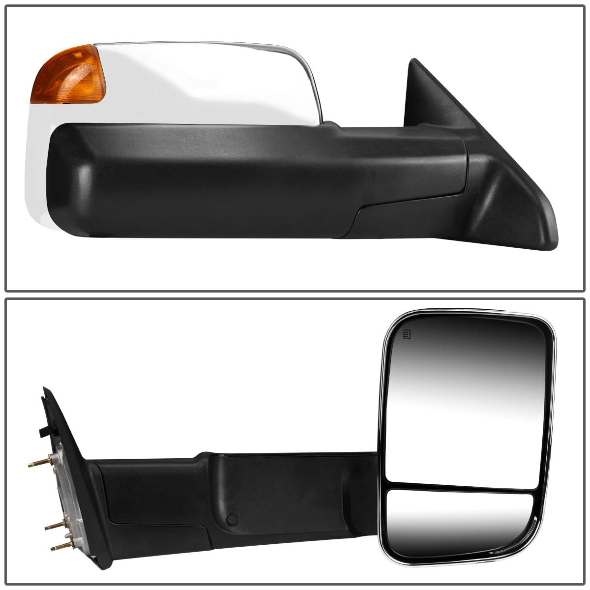 09-16 Dodge Ram Powered Heated Towing Mirrors w/ LED Signal Chrome