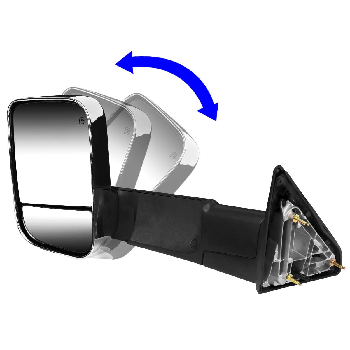 09-16 Dodge Ram Powered Heated Towing Mirrors w/ LED Signal Chrome