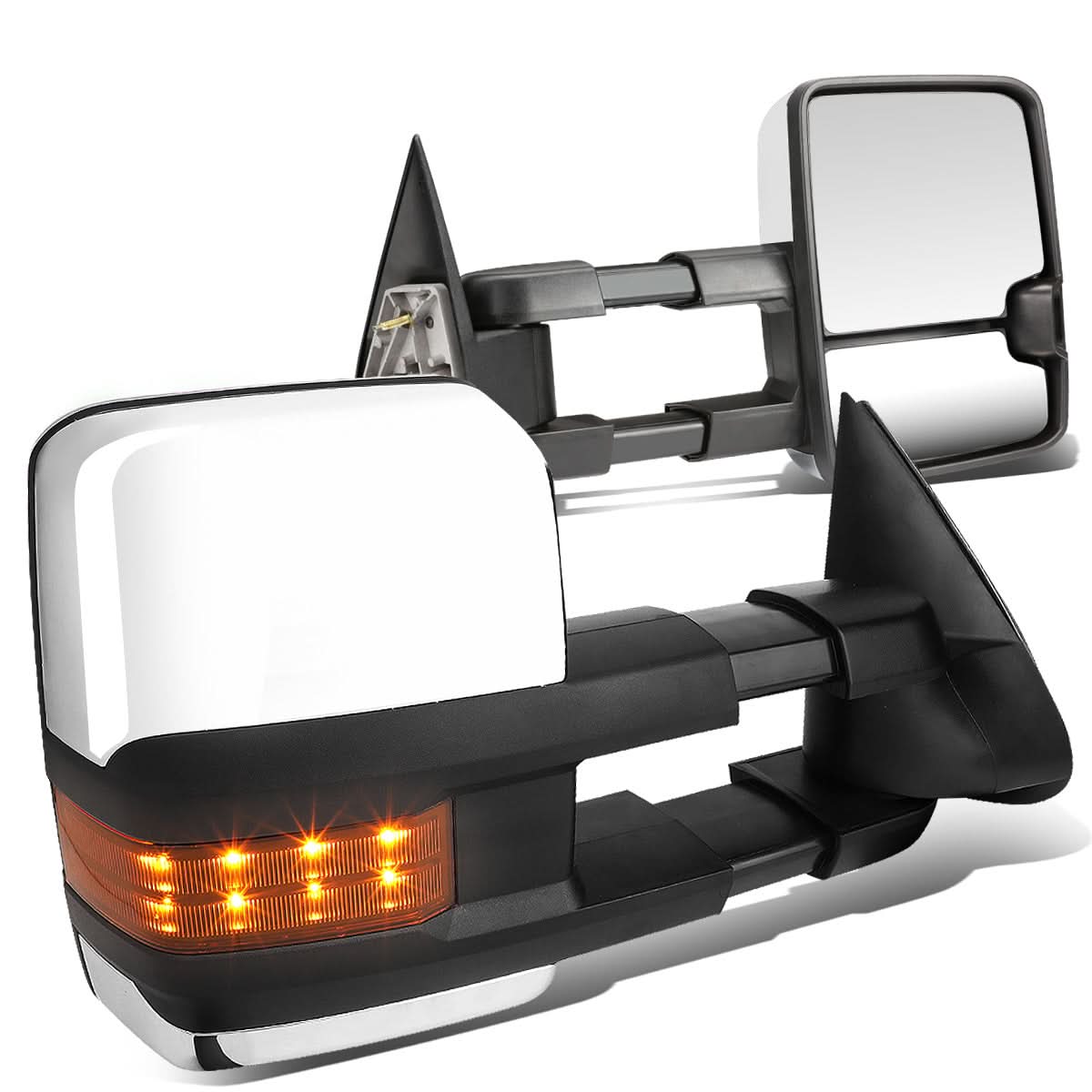 03-07 Chevy Silverado Sierra Tahoe Manual Towing Mirrors Chrome Pair