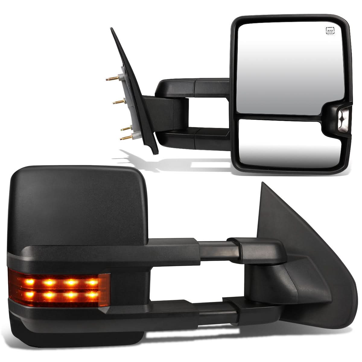 14-17 Chevrolet Silverado GMC Sierra Towing Mirrors - Powered Heated LED