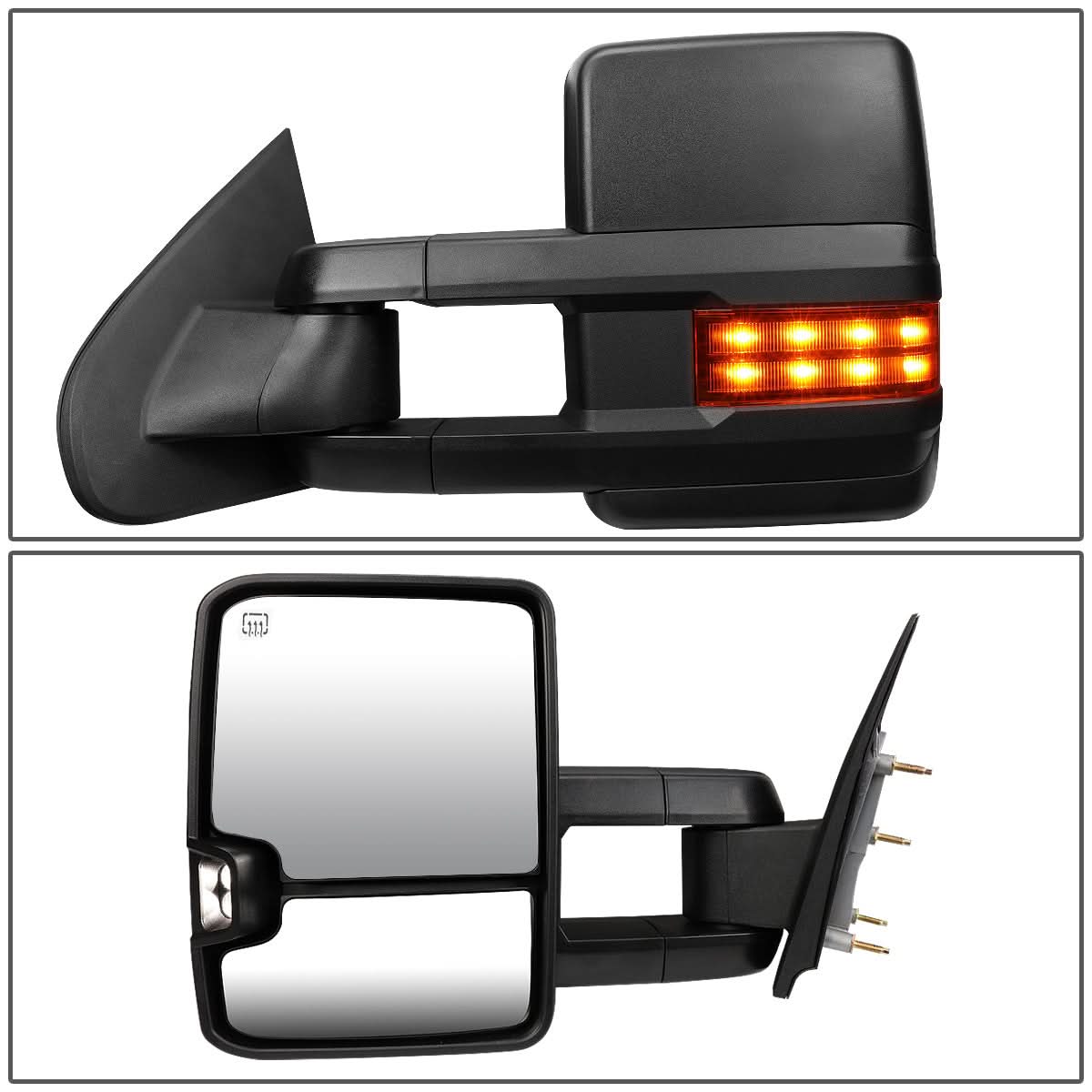 14-17 Chevrolet Silverado GMC Sierra Towing Mirrors - Powered Heated LED