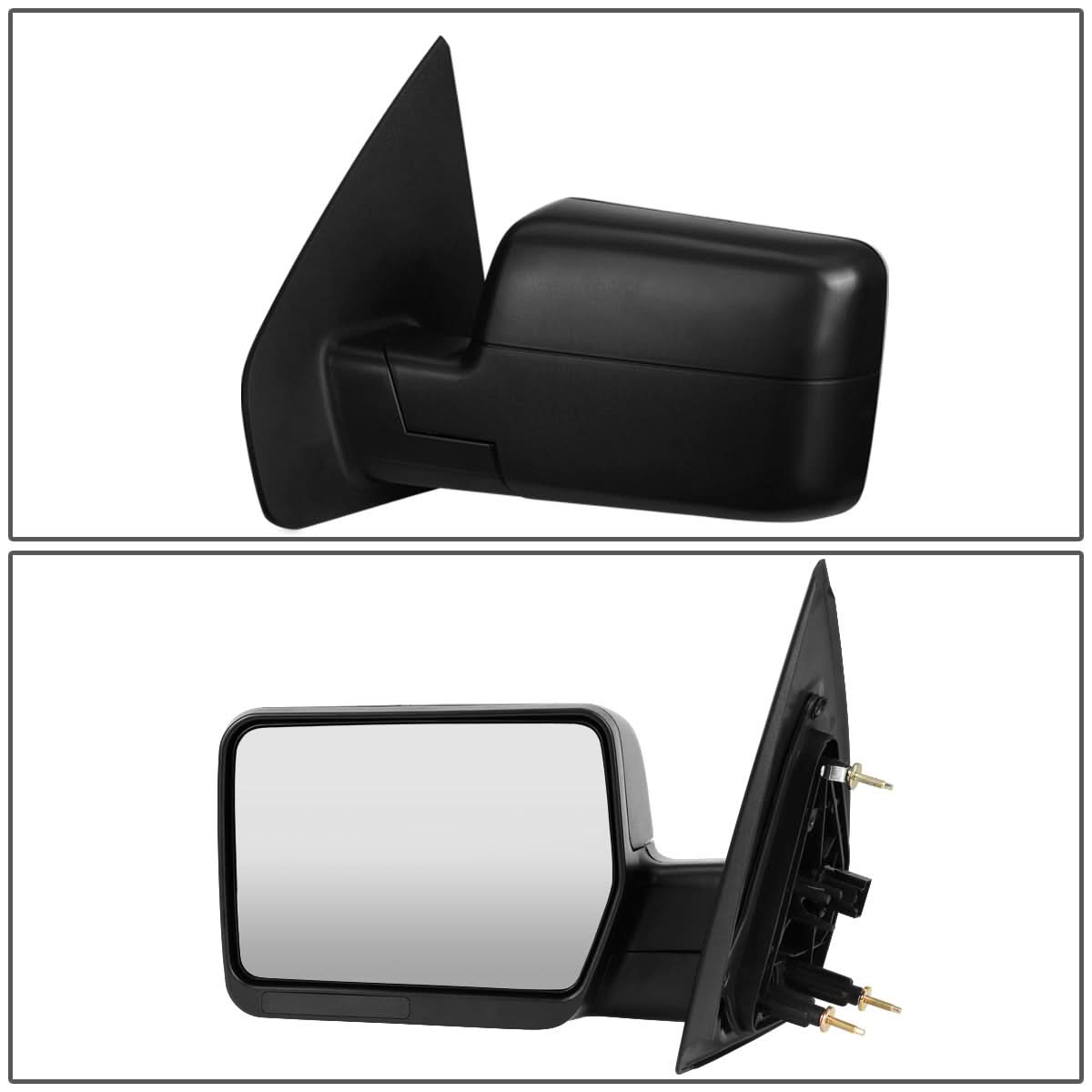 2004-2014 Ford F-150 Left Towing Mirror - Manual Black