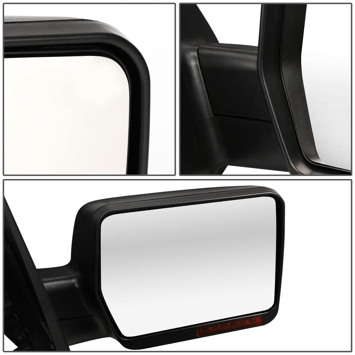 2004-2014 Ford F-150 Right Towing Mirror Manual LED Signal Black