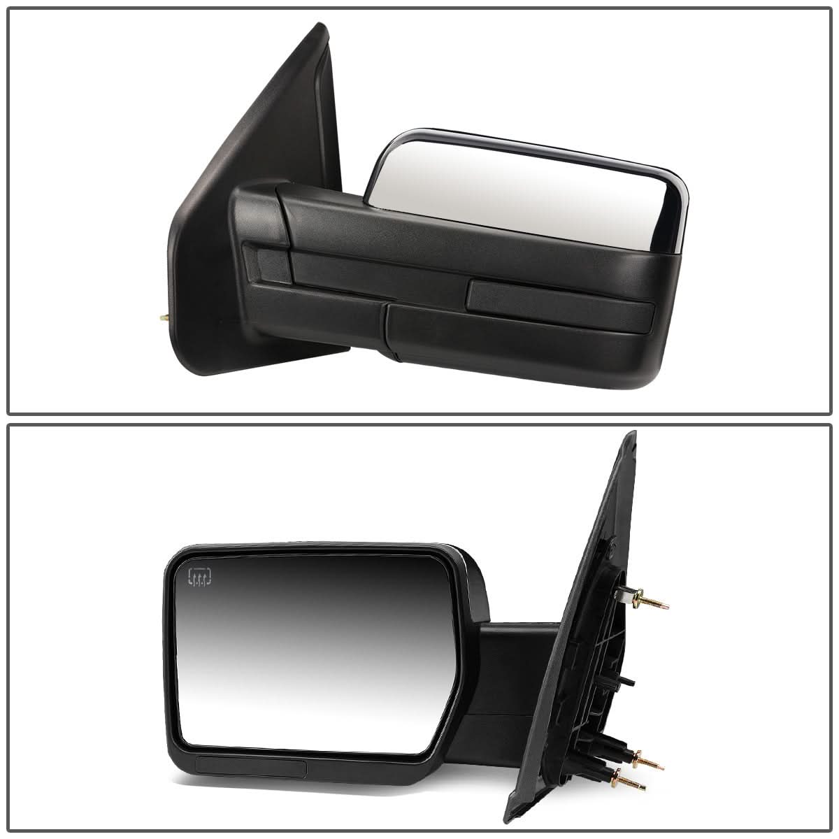 2004-2014 Ford F-150 Left Towing Mirror - Powered Heated Chrome
