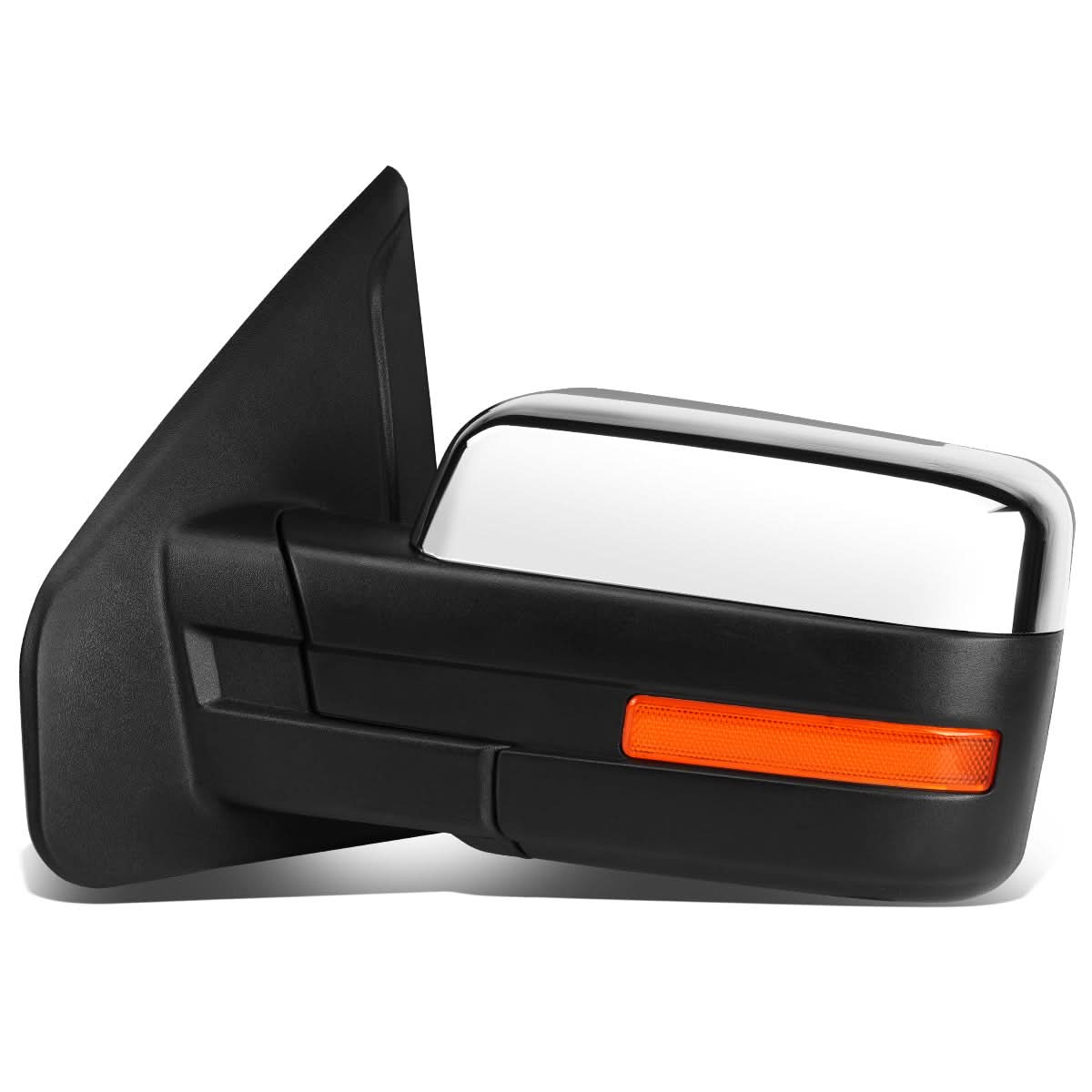 04-14 Ford F-150 Left Towing Mirror Manual LED Amber Signal Chrome