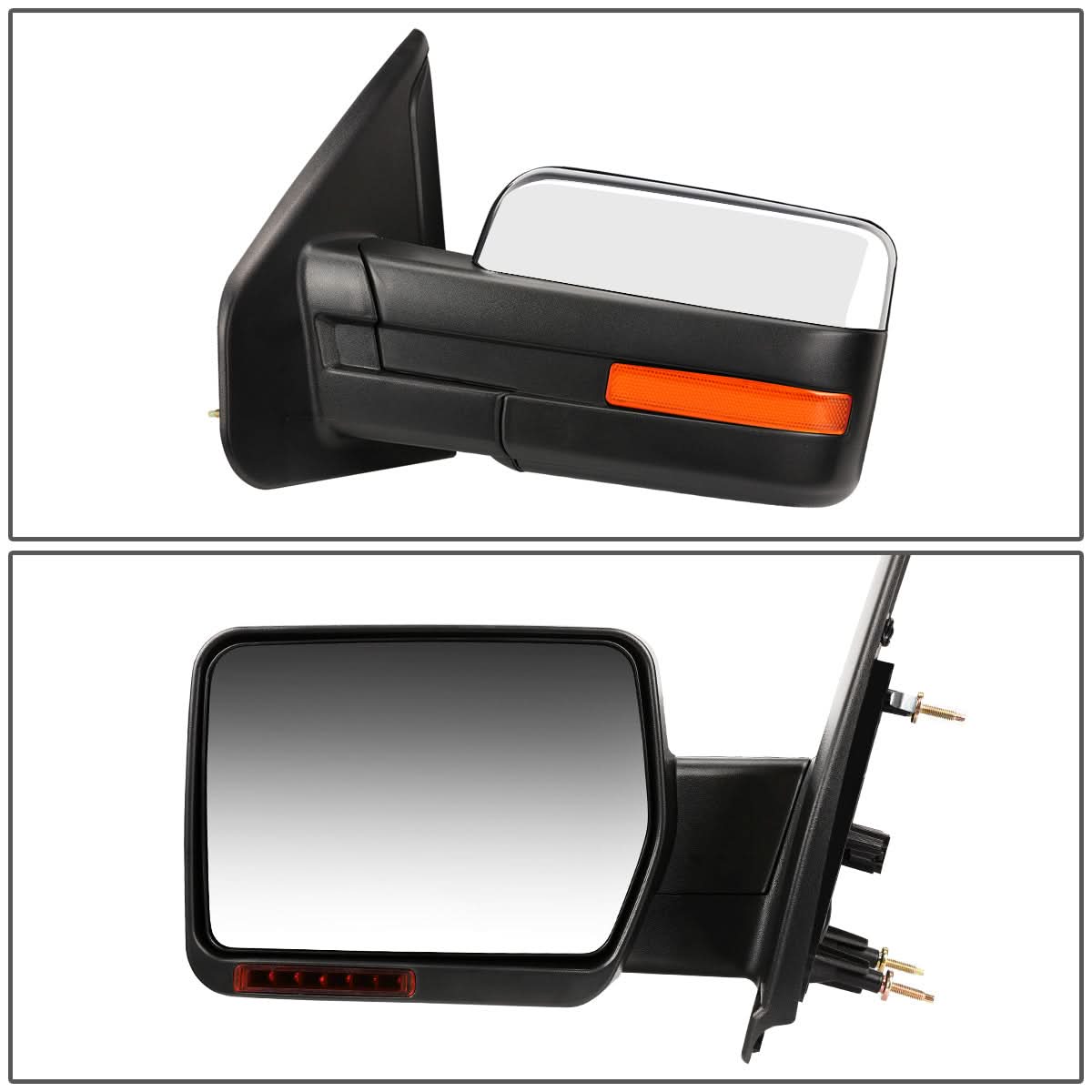 04-14 Ford F-150 Left Towing Mirror Manual LED Amber Signal Chrome