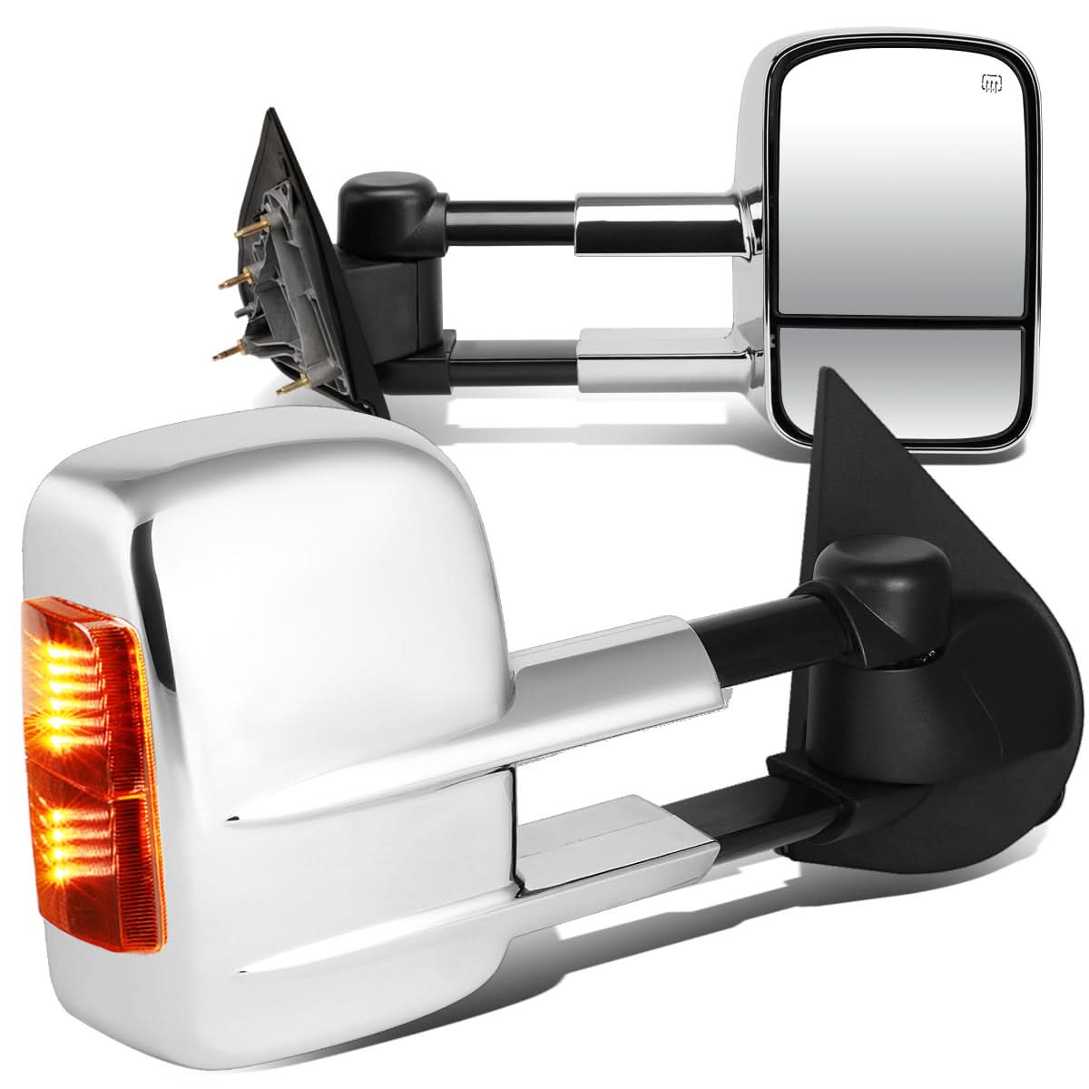 14-20 Chevy Silverado GMC Sierra Powered Heated Towing Mirrors Chrome