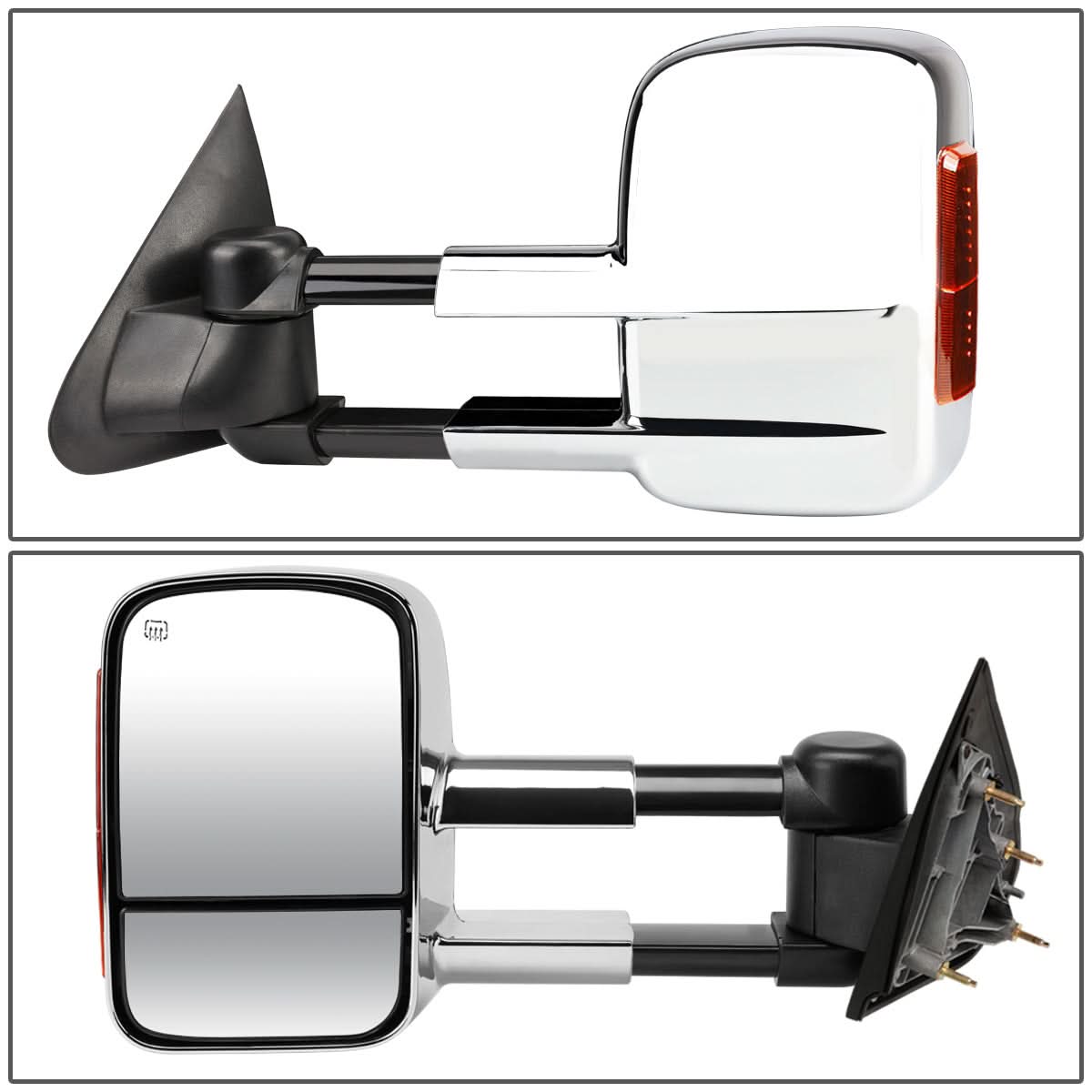 14-20 Chevy Silverado GMC Sierra Powered Heated Towing Mirrors Chrome
