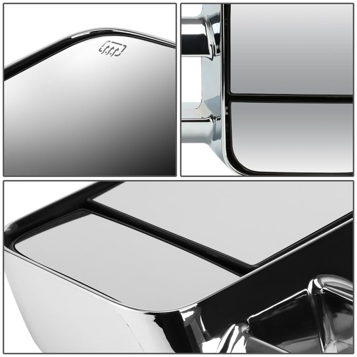 14-20 Chevy Silverado GMC Sierra Powered Heated Towing Mirrors Chrome