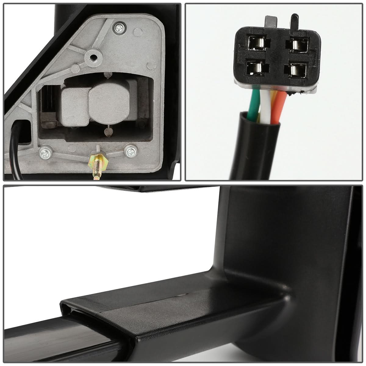 88-02 Chevrolet C/K Power Towing Mirrors Black Pair Non-Heated