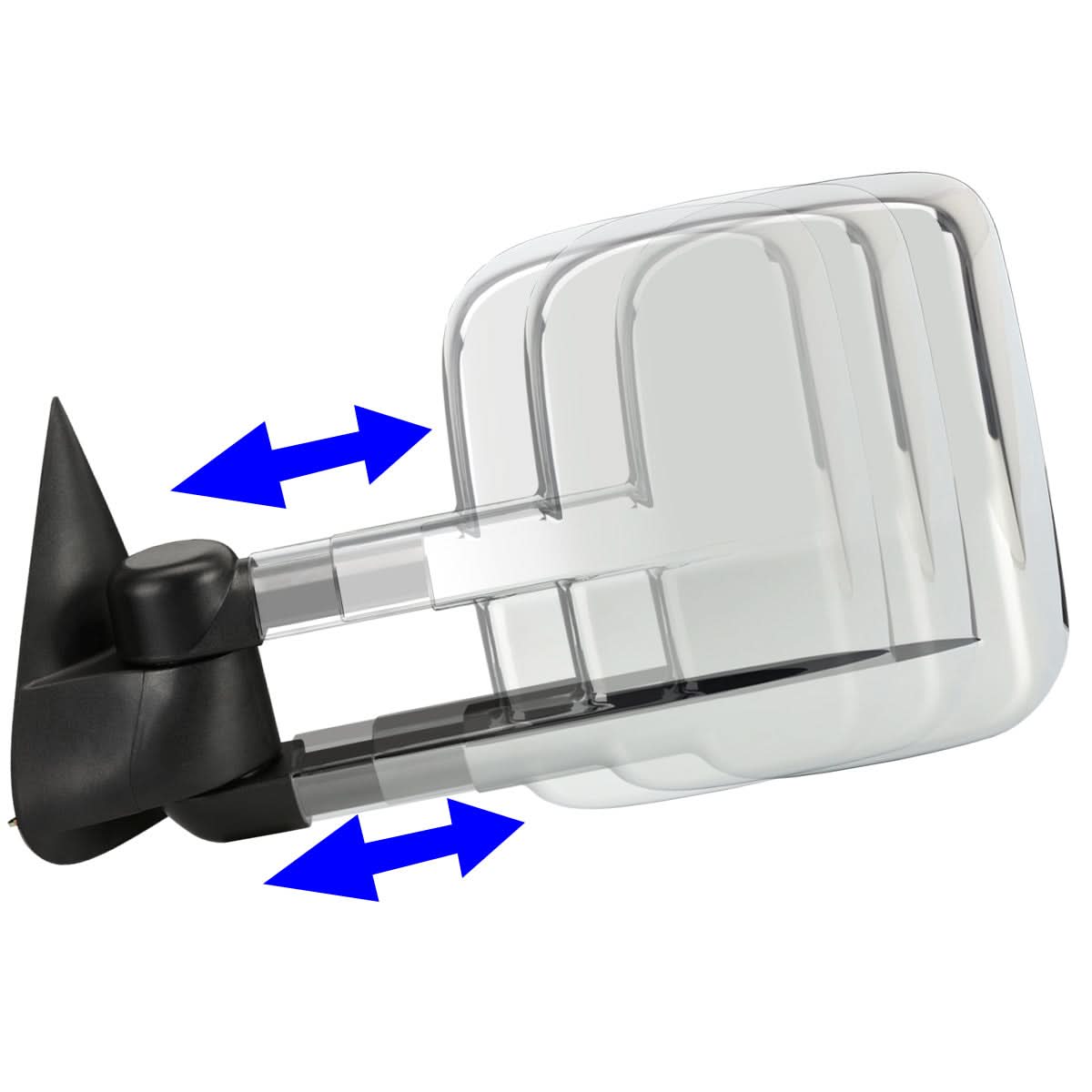 88-02 Chevrolet C/K Pickup Power Towing Mirror Pair Chrome