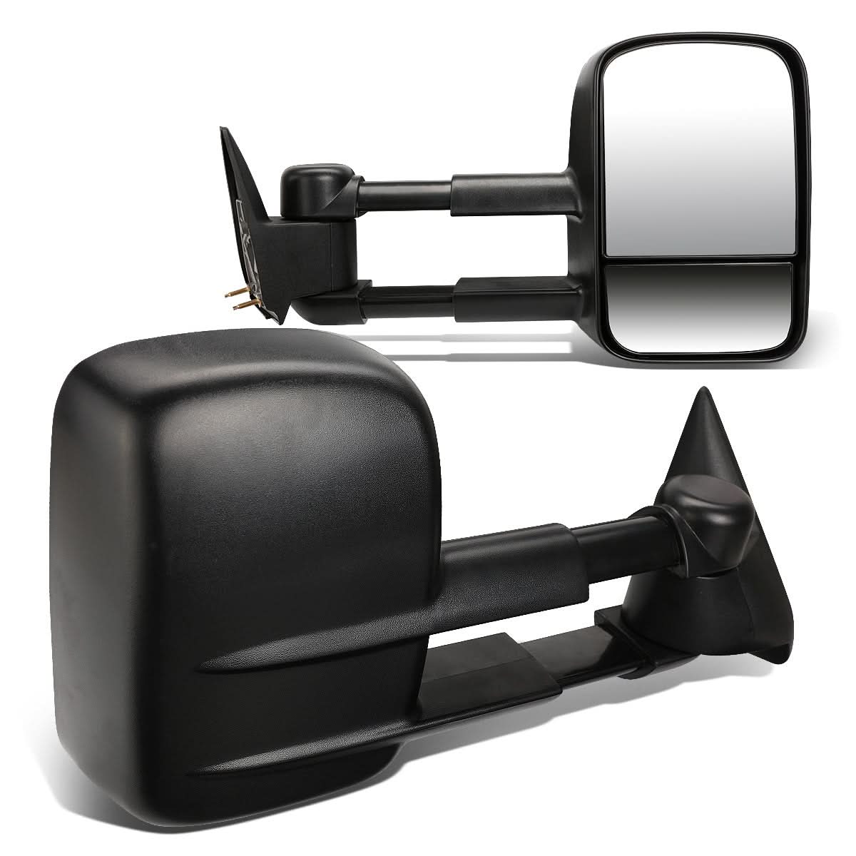 88-02 Chevrolet C/K 1500/2500/3500 Manual Towing Mirrors Black Pair