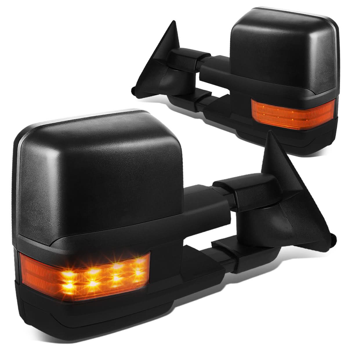 88-02 Chevy GMC C/K Series Manual Towing Mirrors - LED Signal Black
