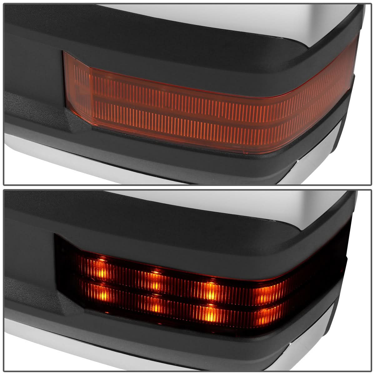 88-02 Chevrolet GMC C/K Tahoe Yukon Towing Mirrors Powered LED Chrome