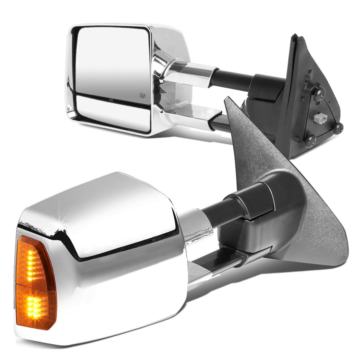 2007-2016 Toyota Tundra Powered Heated LED Towing Mirrors - Chrome