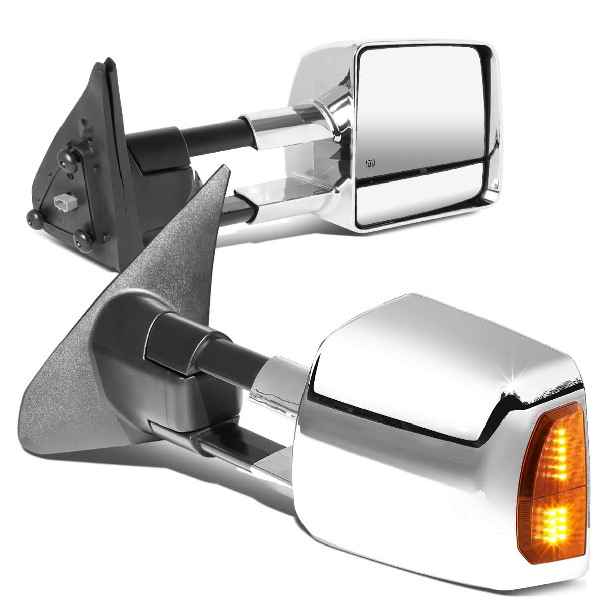 2007-2016 Toyota Tundra Powered Heated LED Towing Mirrors - Chrome