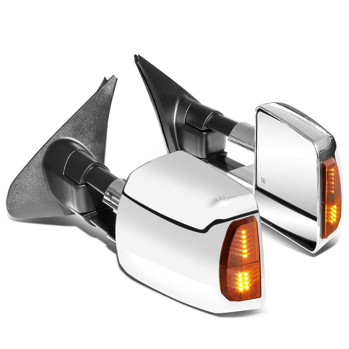 2007-2016 Toyota Tundra Powered Heated LED Towing Mirrors - Chrome
