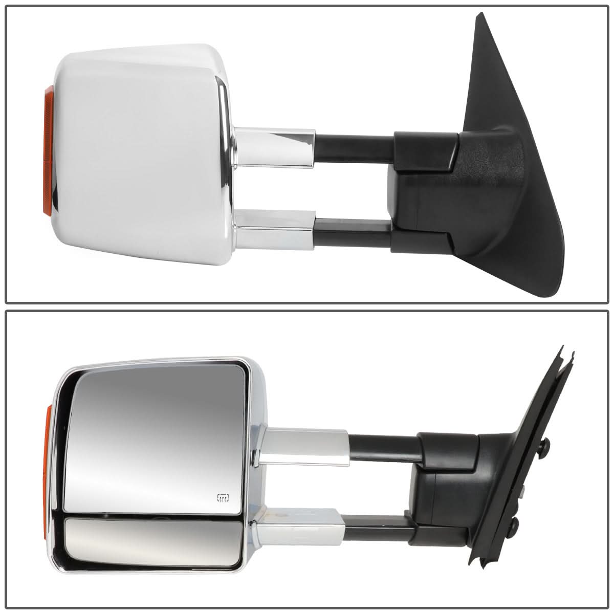 2007-2016 Toyota Tundra Powered Heated LED Towing Mirrors - Chrome