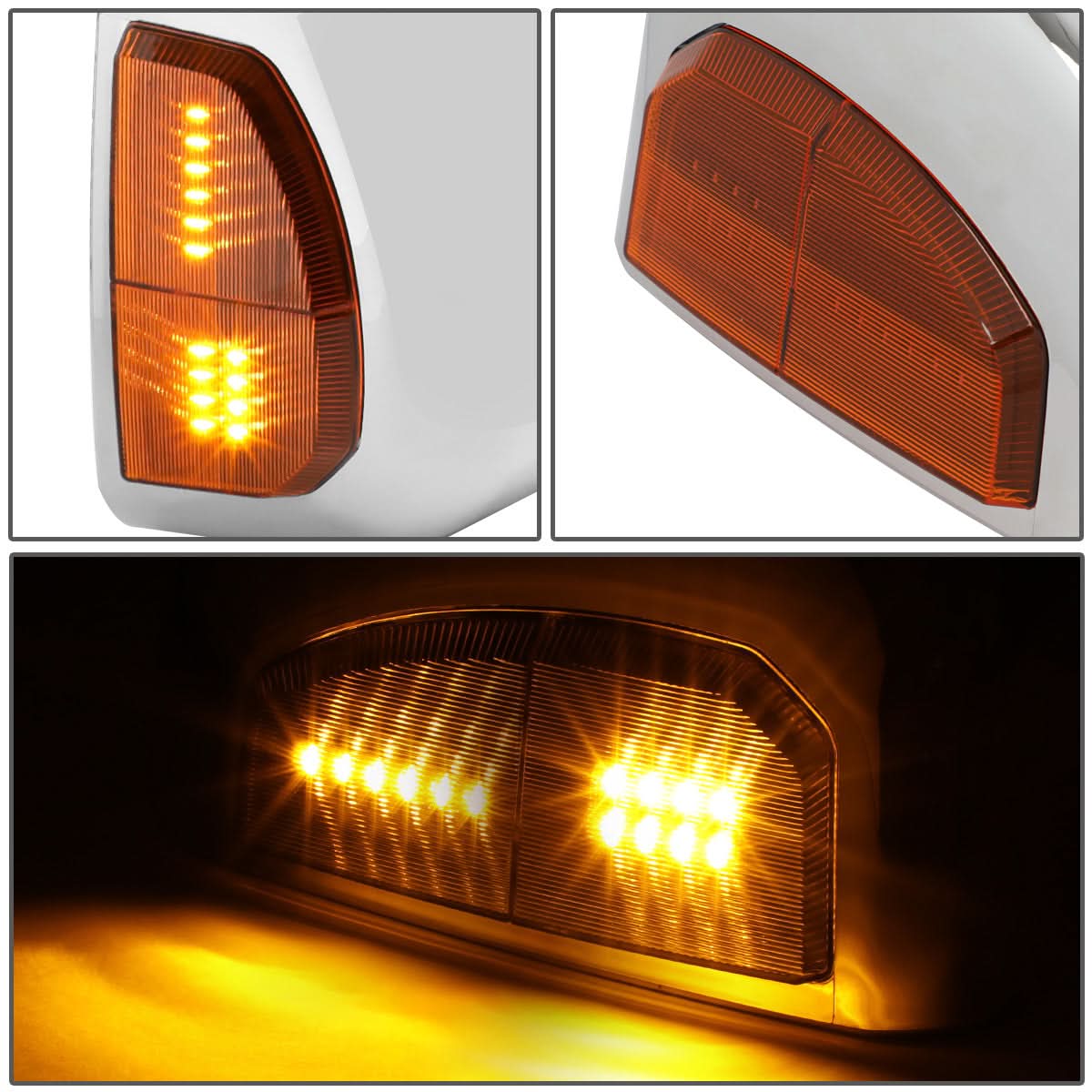2007-2016 Toyota Tundra Powered Heated LED Towing Mirrors - Chrome
