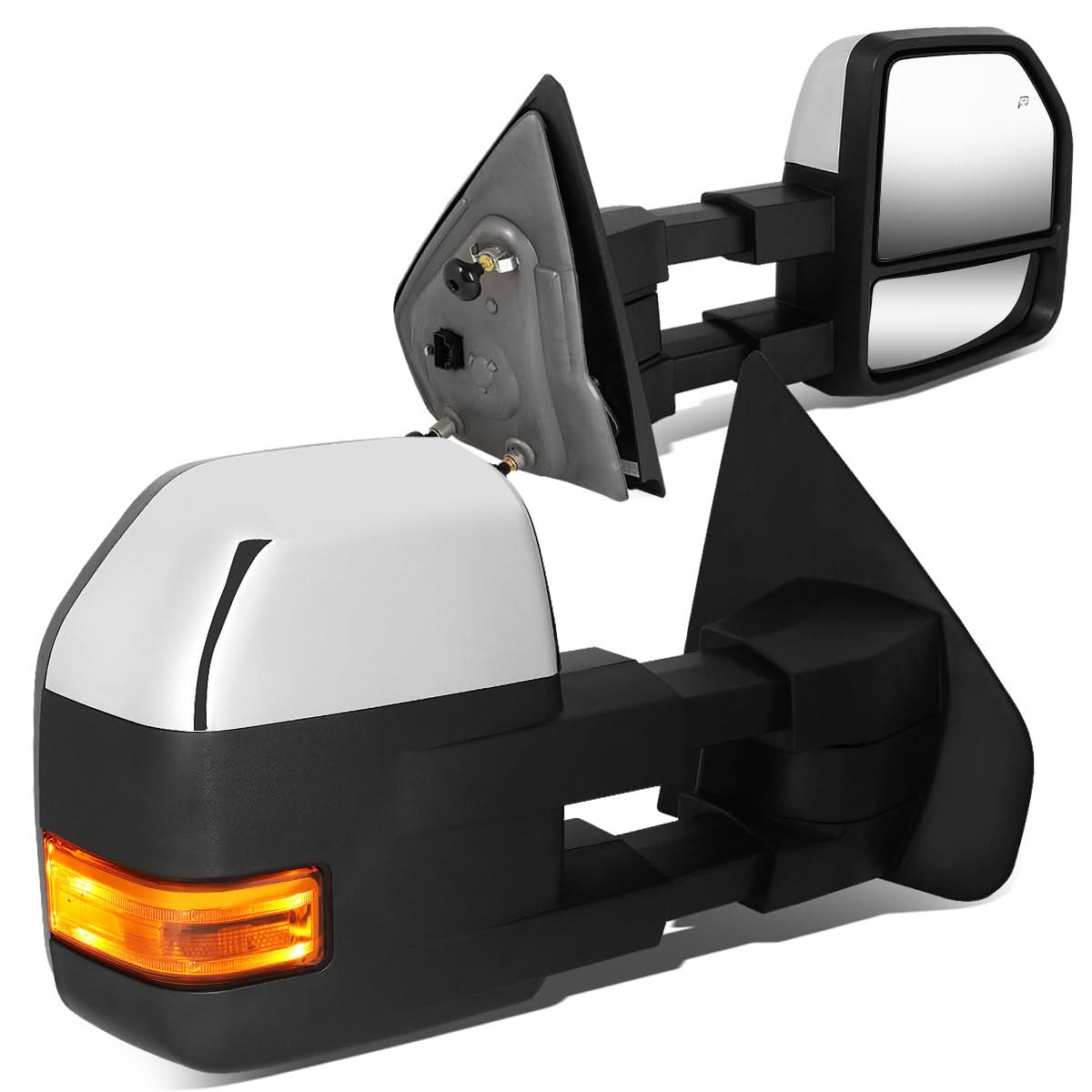 04-14 Ford F-150 Powered Heated Towing Mirrors w/Puddle Light - Chrome