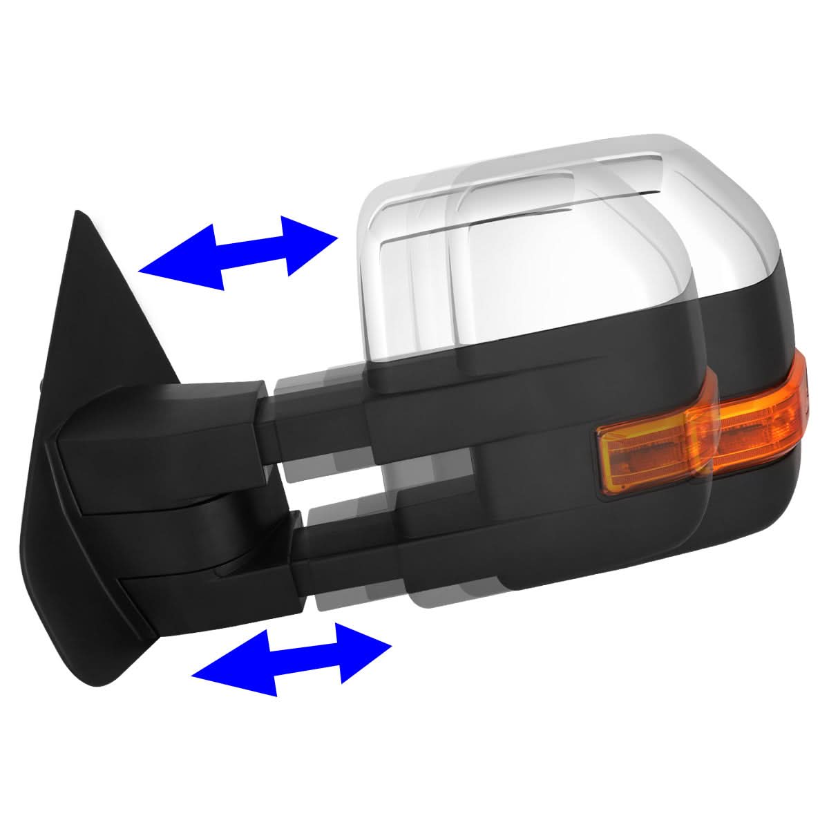 04-14 Ford F-150 Powered Heated Towing Mirrors w/Puddle Light - Chrome