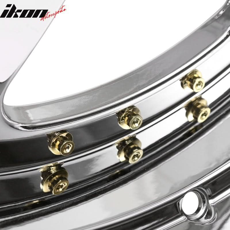 (4) 18X9.0 +30 5X100 / 5X114.3 Step Lip 5 Spoke Wheels Rims - Chrome