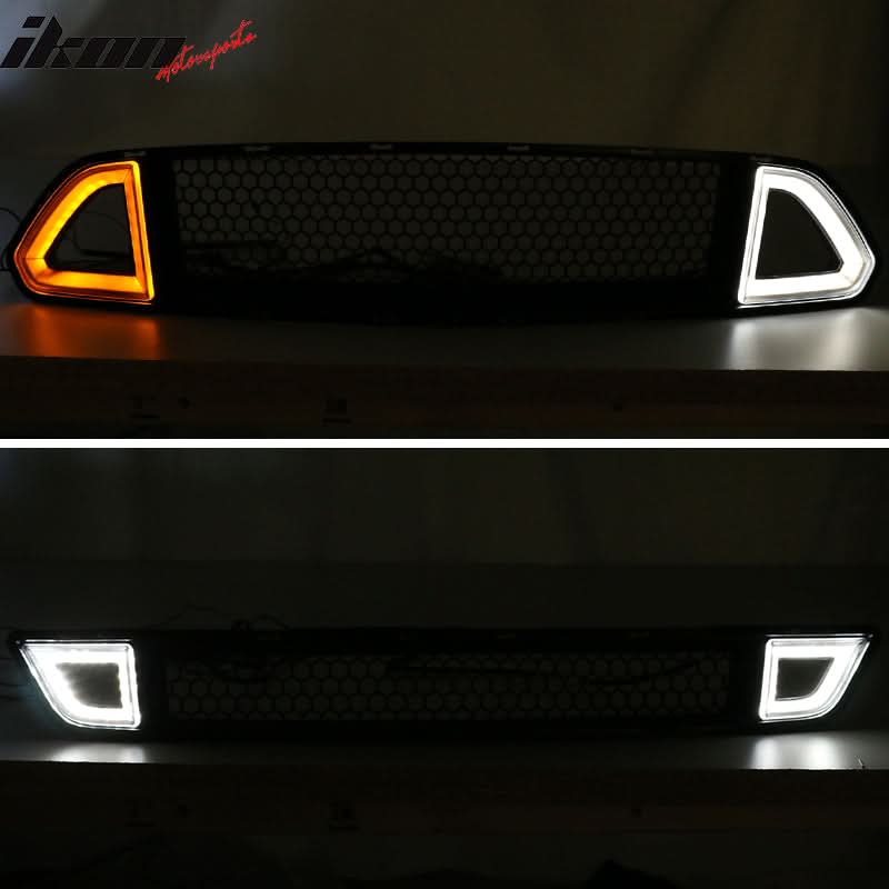2015-2017Â Ford Mustang Front Upper Mesh Grille Smoked DRL Turn Signal