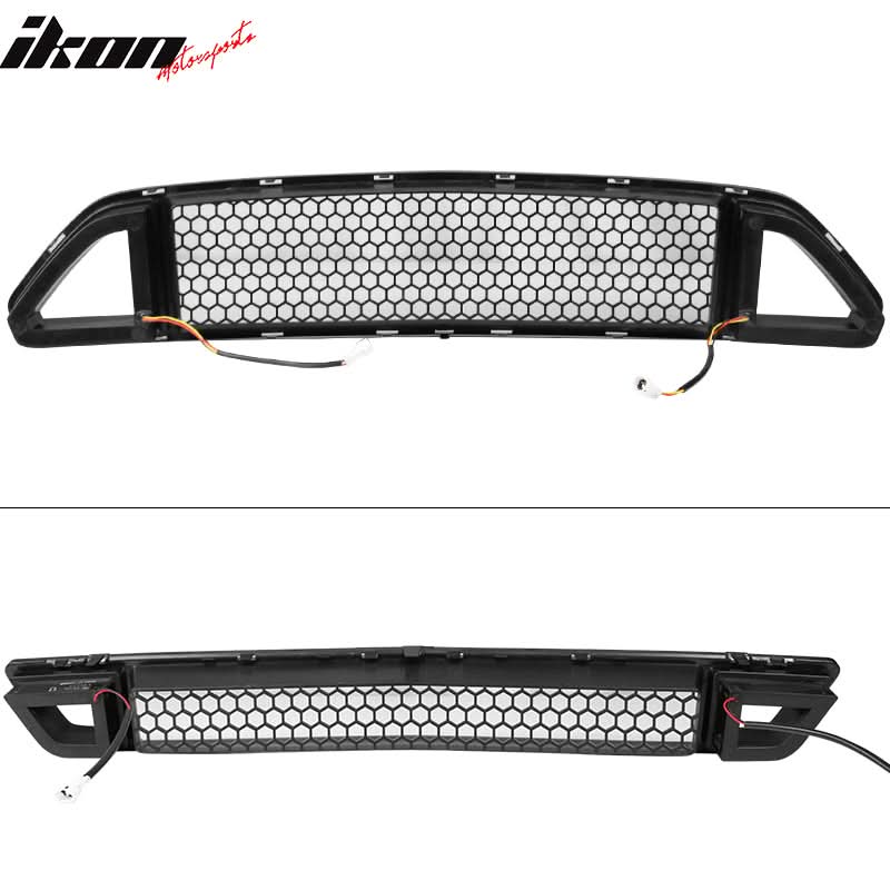 2015-2017Â Ford Mustang Front Upper Mesh Grille Smoked DRL Turn Signal