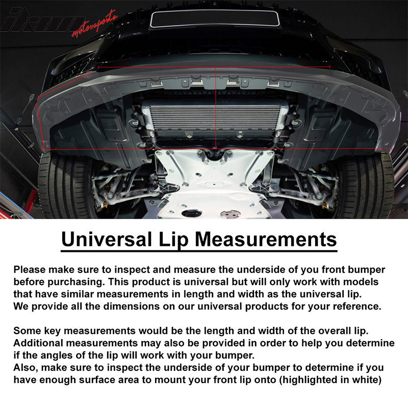 Universal Fitment Carbon Fiber Print CFL Front Bumper Chin Lip PVC