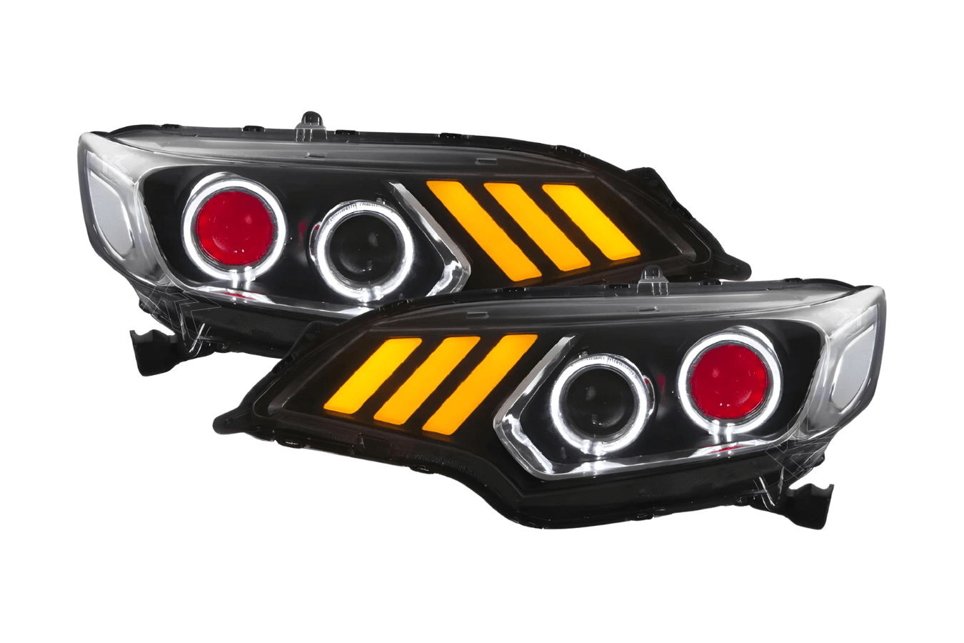 Honda Fit/Jazz 3rd Gen(GK/GH/GP) Black Demon Eyes Dual Beam Projector [Mustang Style] Headlights (2015 - 2020)