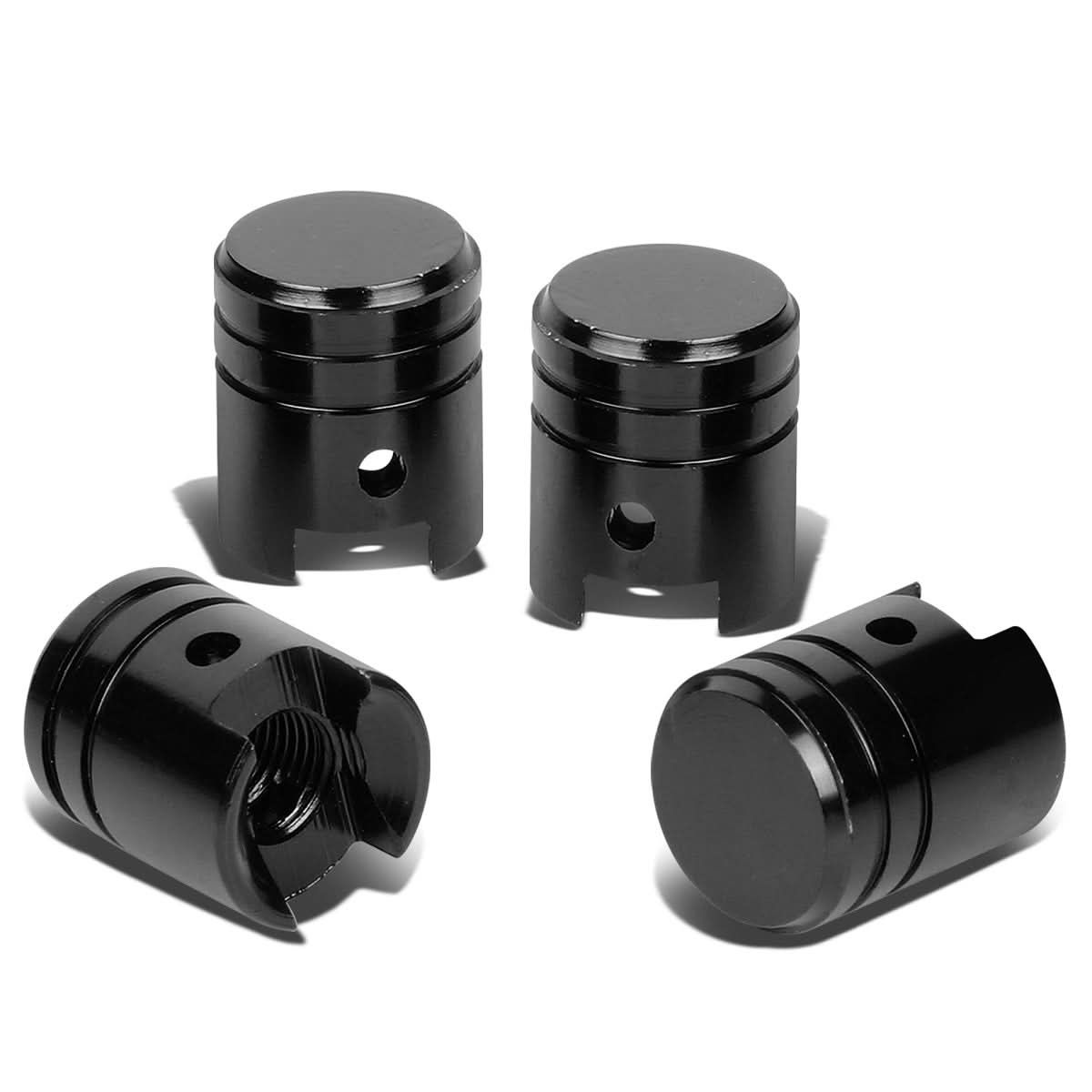 Piston Head Style Valve Caps - Black
