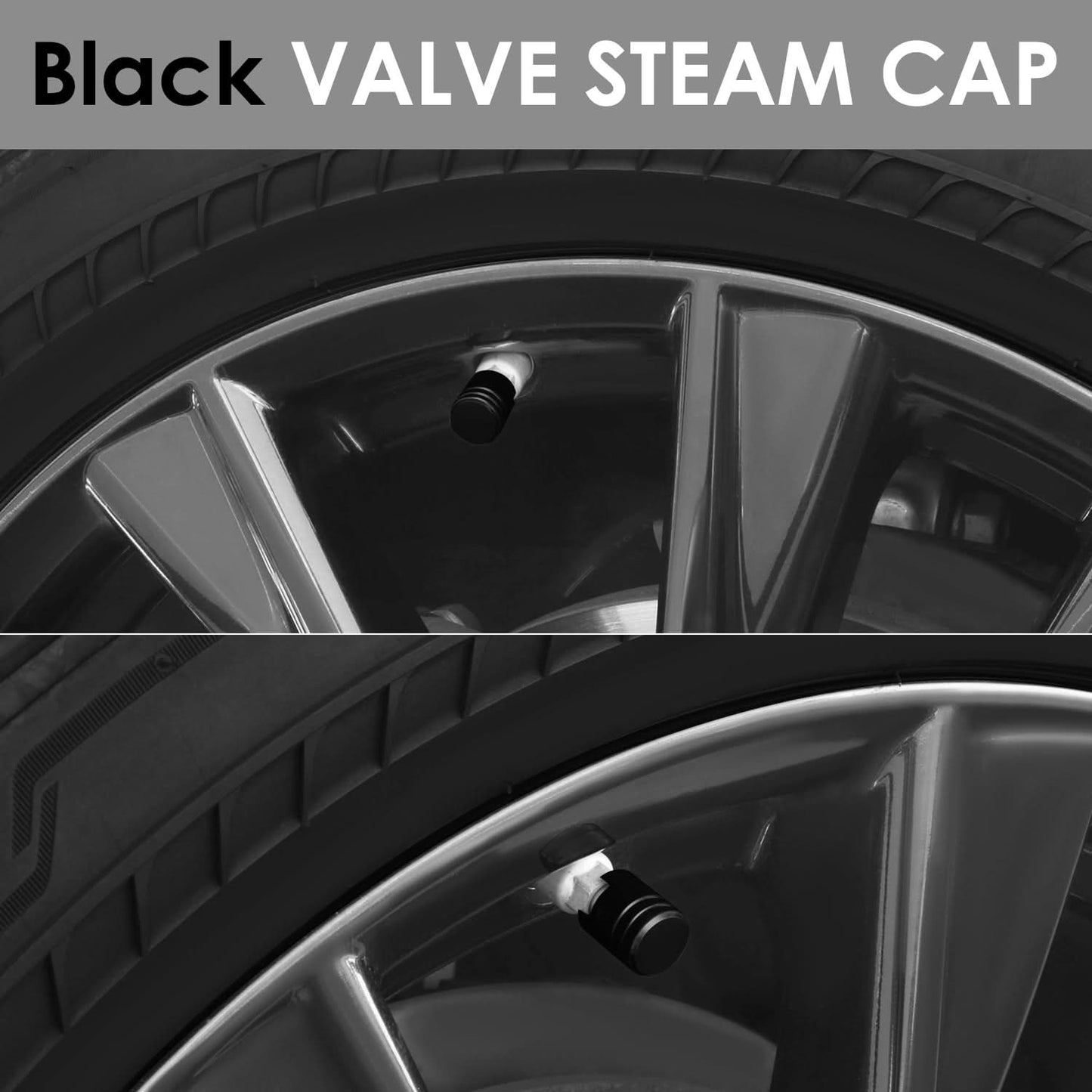 Piston Head Style Valve Caps - Black