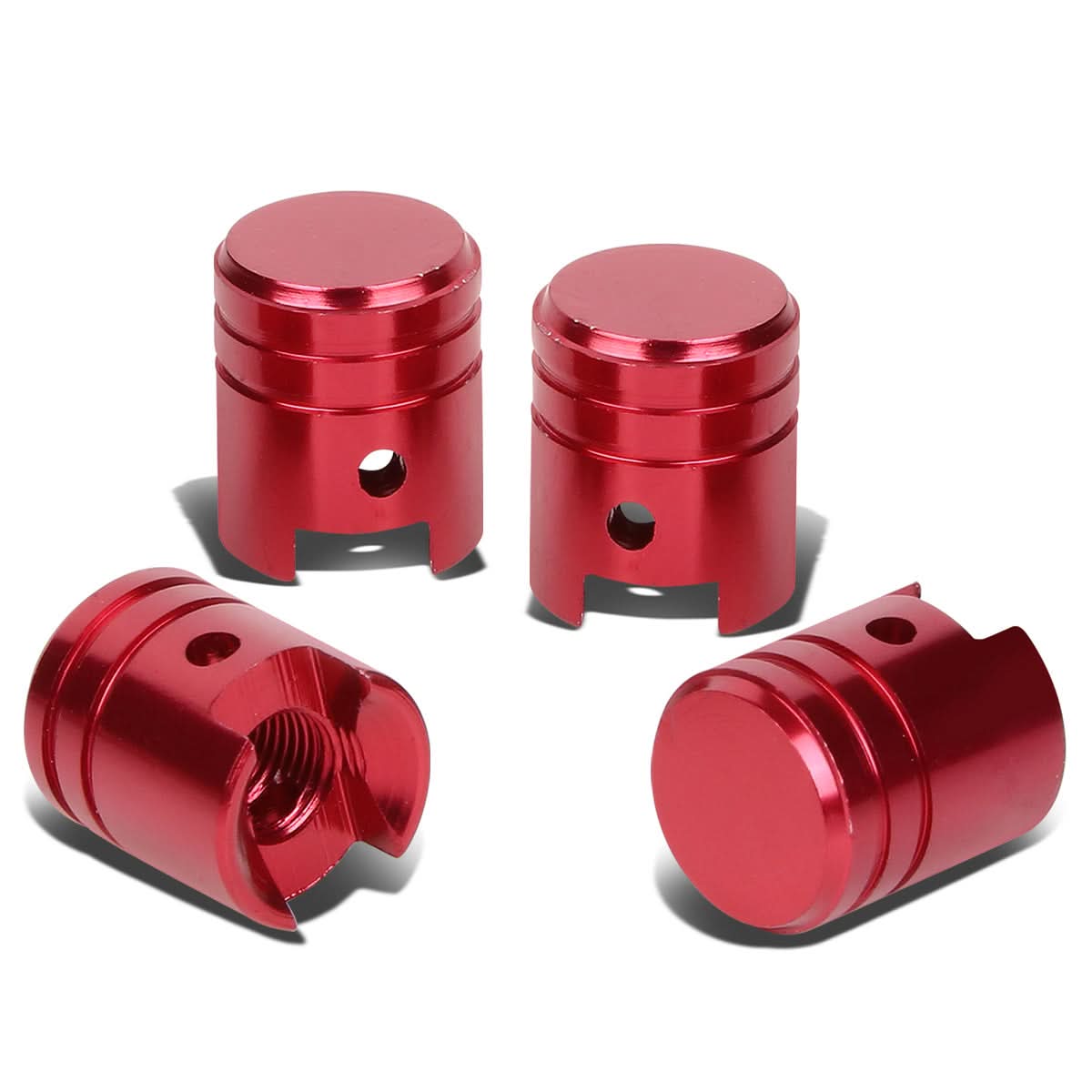 RT 008 Piston Head Style Valve Caps - Red