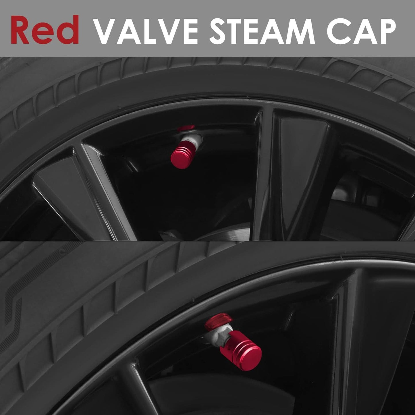 RT 008 Piston Head Style Valve Caps - Red