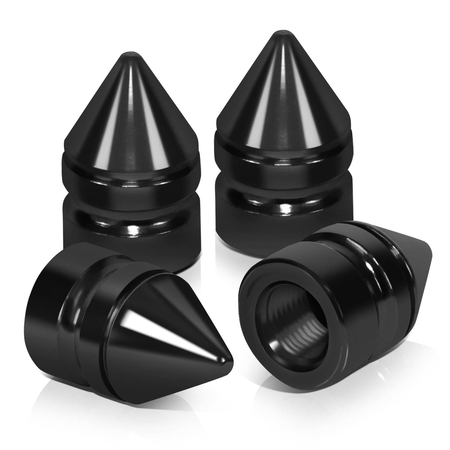 Spiked Black Valve Caps - RT 011 Style
