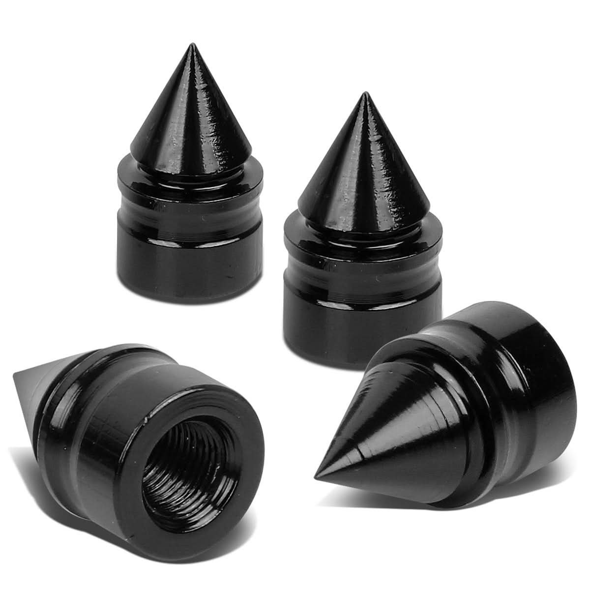 Spiked Black Valve Caps - RT 011 Style