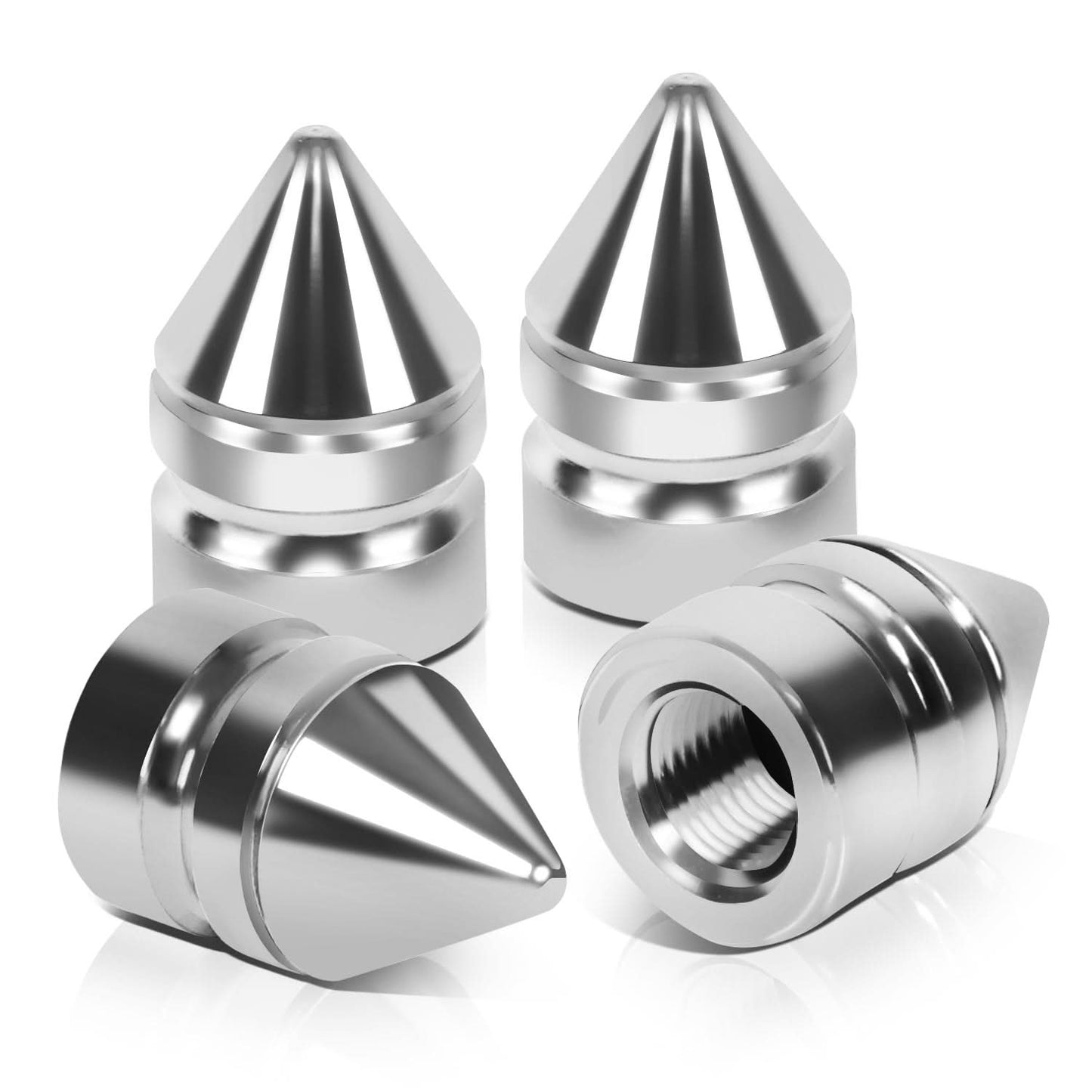 RT 011 Spiked Silver Valve Caps