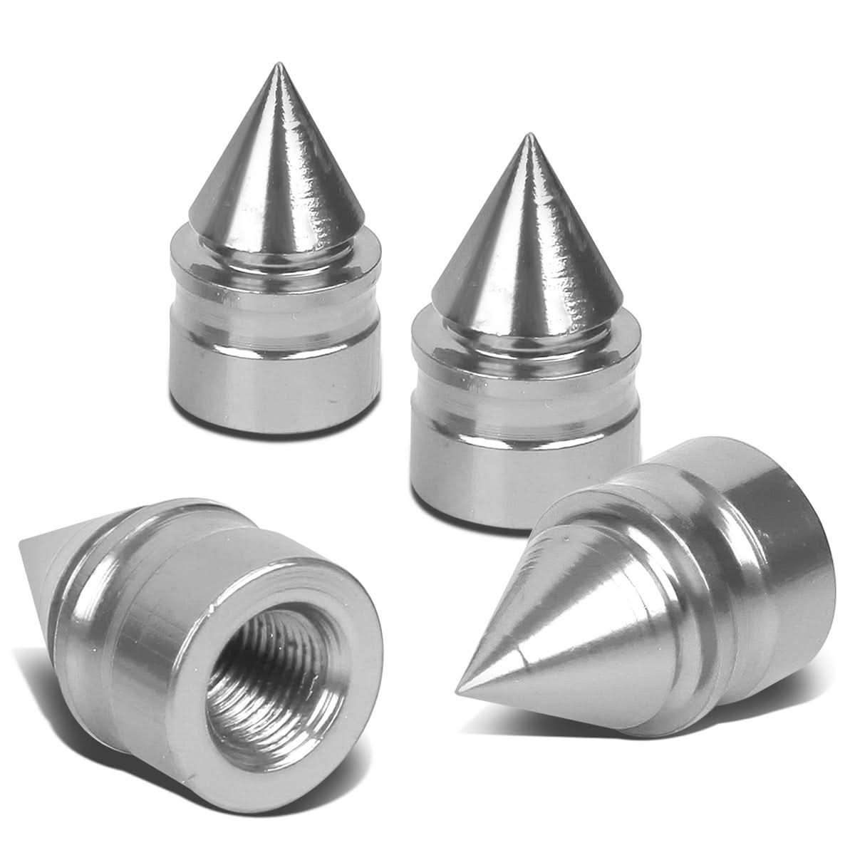 RT 011 Spiked Silver Valve Caps