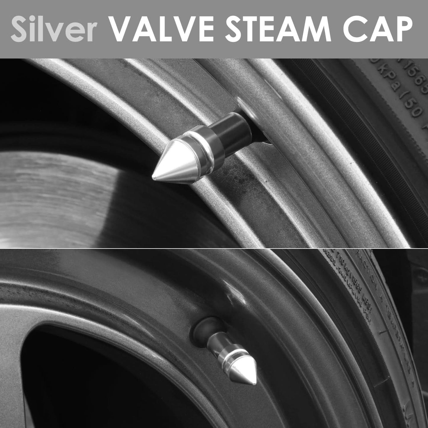 RT 011 Spiked Silver Valve Caps