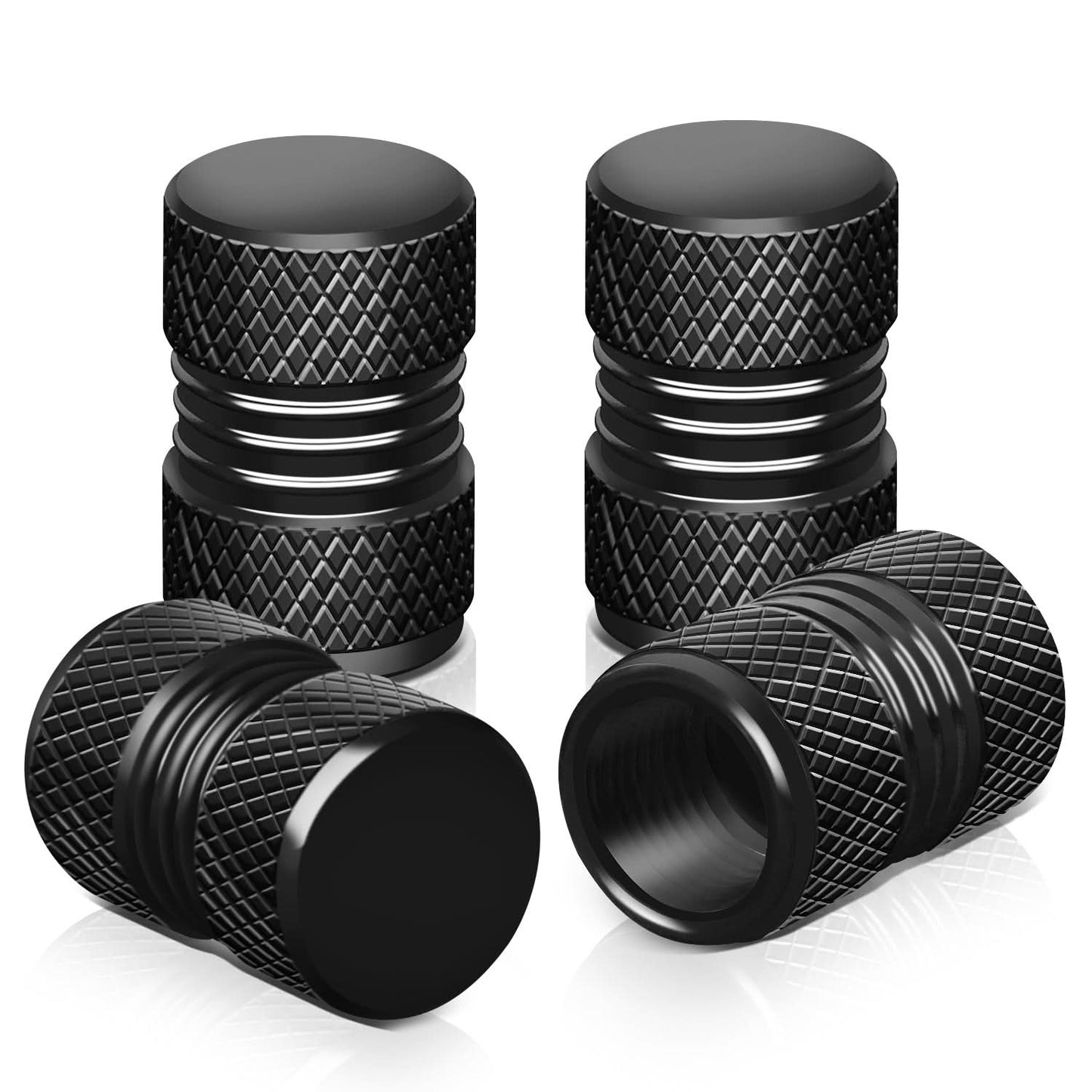 Valve Caps - Two Grip Top/Bottom Design - Black